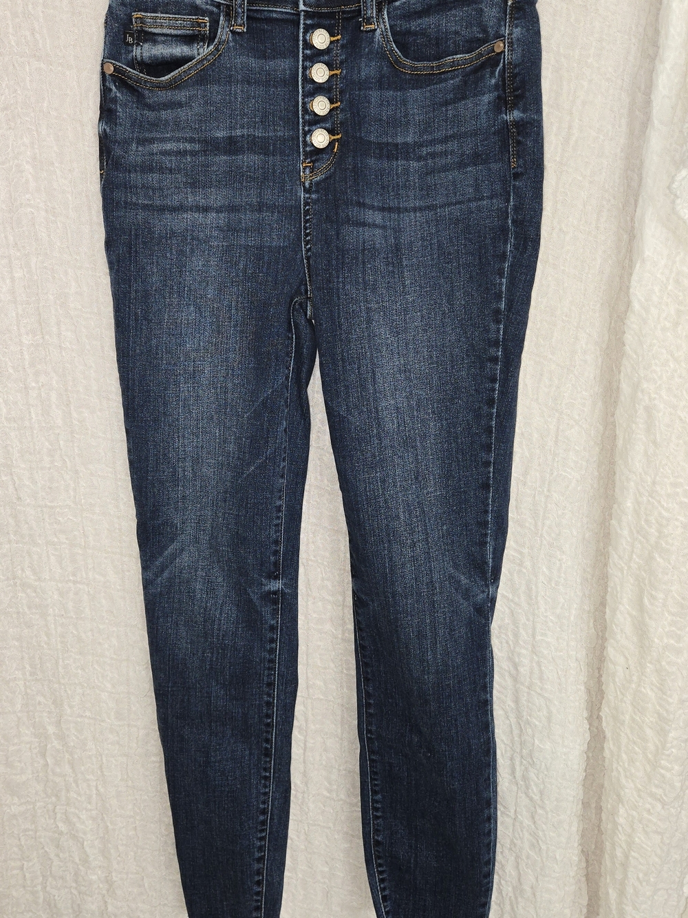 Judy Blue Women’s Dark Blue Button-Fly Skinny Jeans Size 7 (28"‎ Inseam)